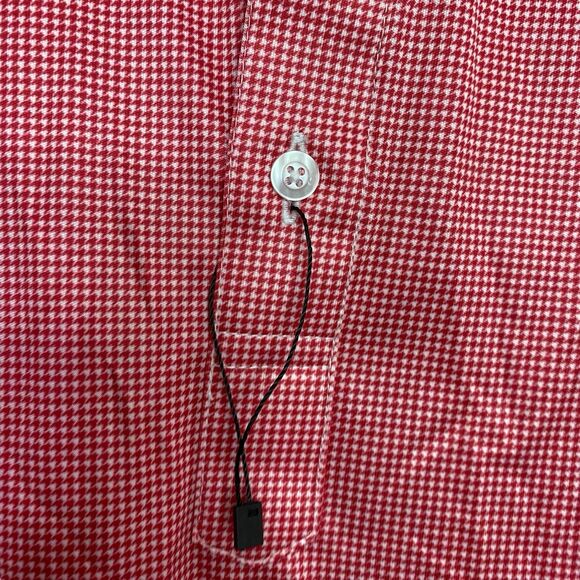 Collars & Co Polo Shirt Mens 2XL Red Houndstooth Dress Collar Golf Preppy NEW - Picture 5 of 8